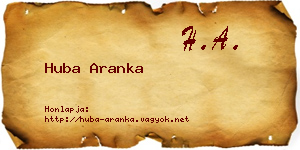 Huba Aranka névjegykártya