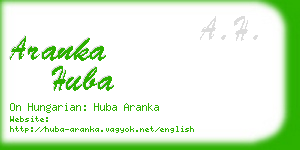 aranka huba business card